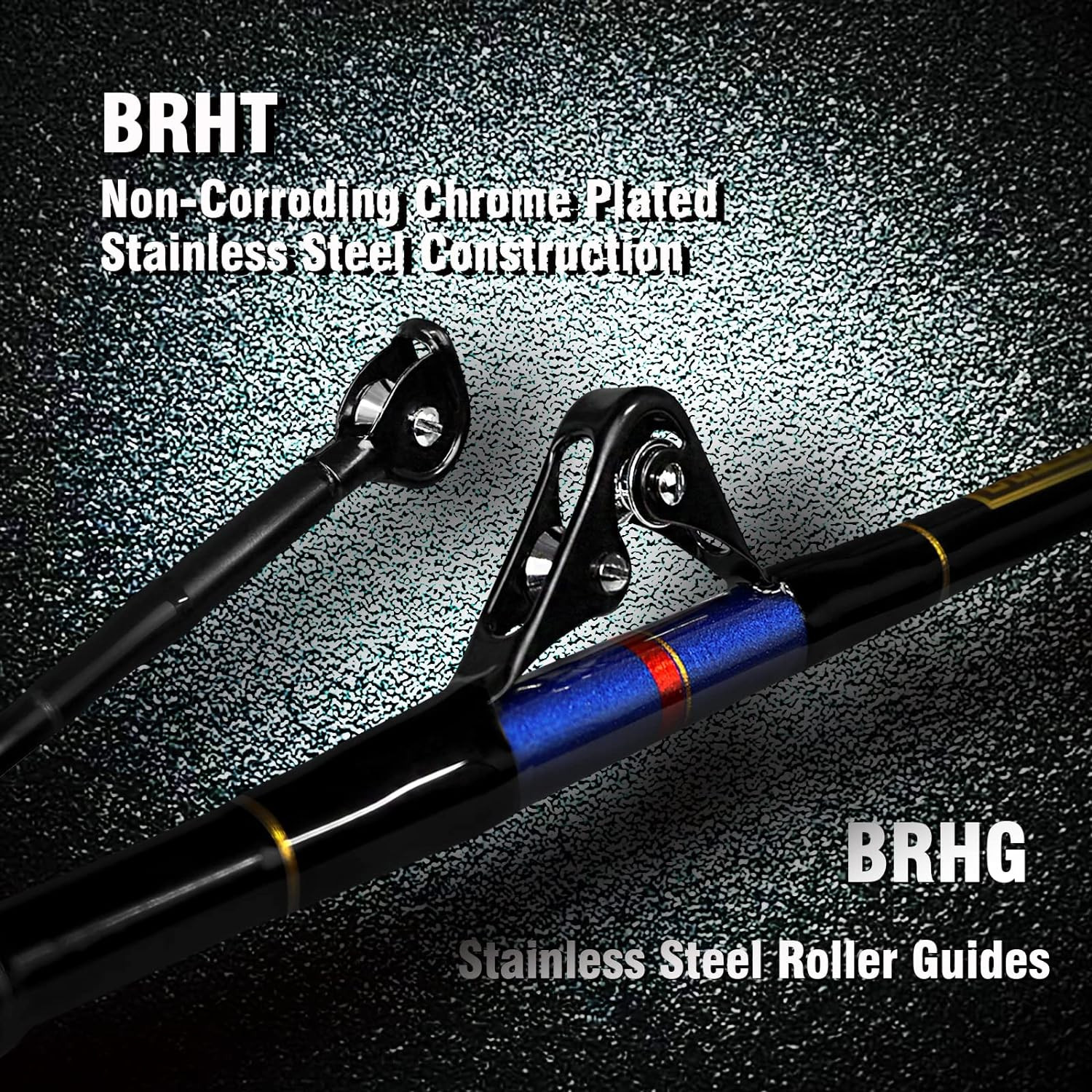 Saltwater Trolling Rod 2 Piece Heavy Roller Big Name Conventional Boat Fishing P