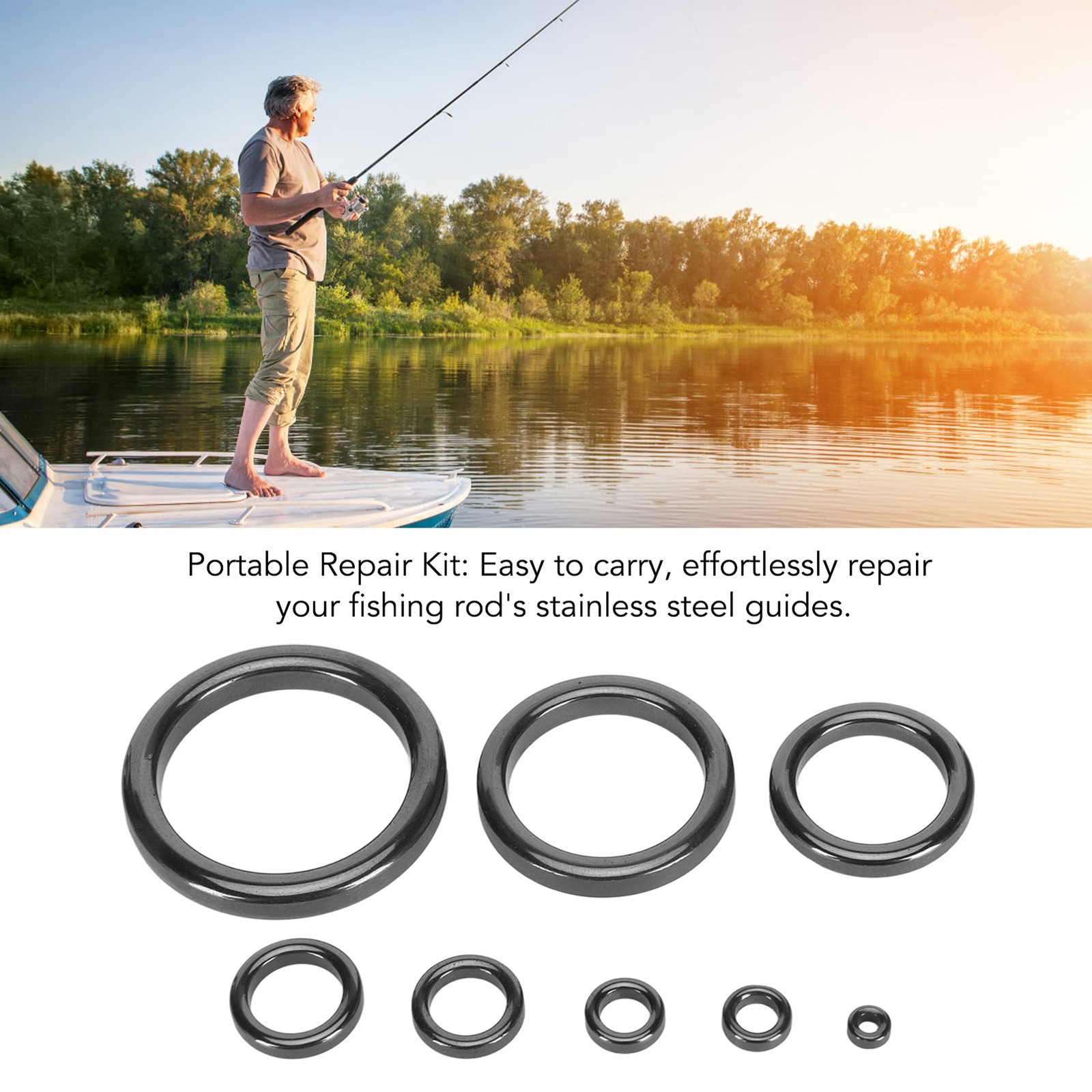 160PCS Fishing Guide Ceramic Fishing Rod Eyelet Easy Installation NY