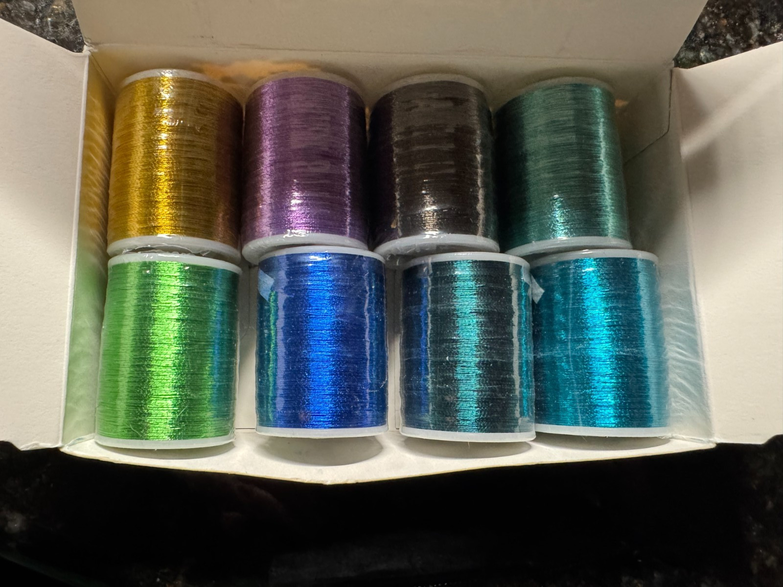 Kalavarma 8pcs 240 Yards Metallic Fishing Rod Guide Wrapping Thread 8 Colors