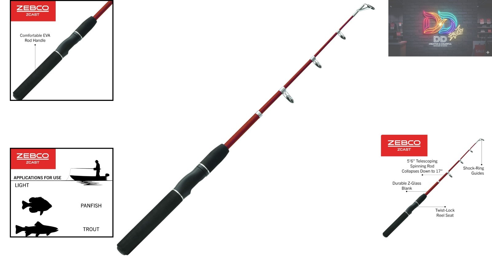 Z-Cast Telescopic Spinning Rod – Durable, Comfortable & Versatile for Trout &…