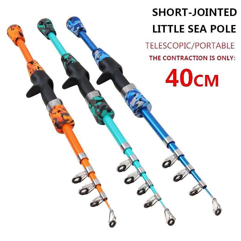 Fishing Rod Casting Rod Fiberglass Pole 1.3M/1.5M/1.8M Telescopic Portable