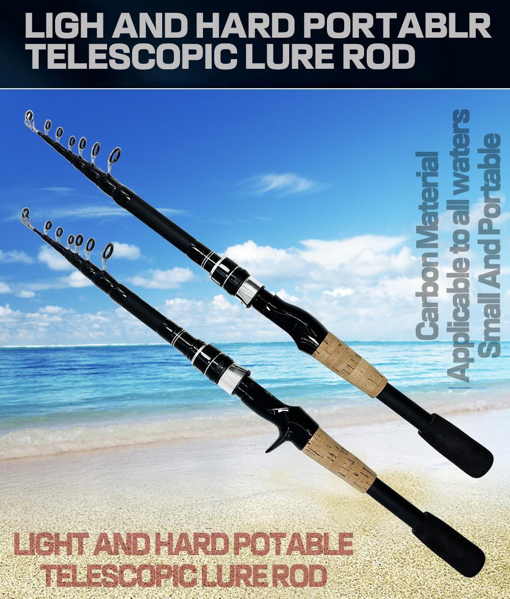 Ultra-Light Fishing Rod Carbon Fiber Spinning Casting Pole Handle Telescopic Sea