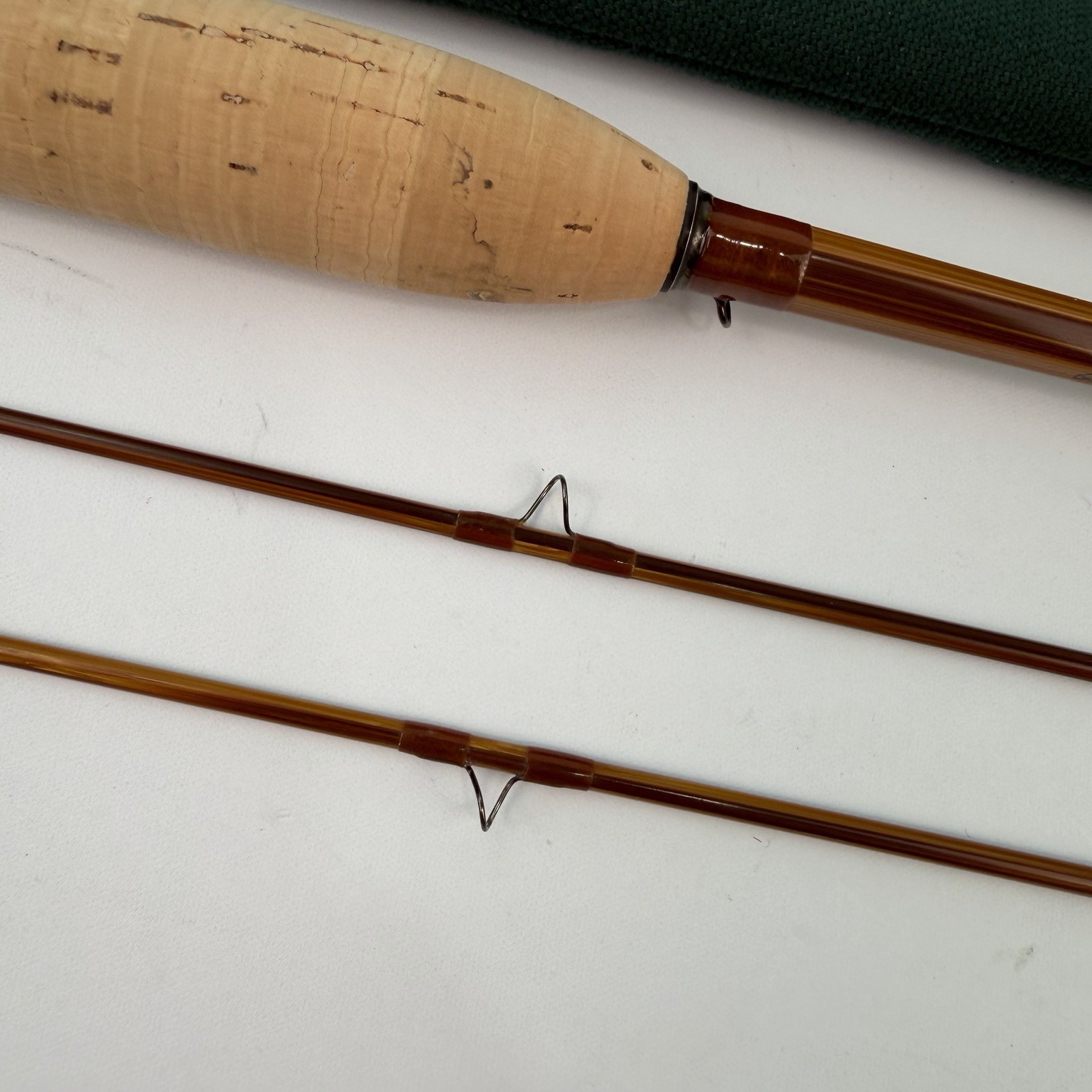 Vtg CW Jenkins & Son Signature Split Bamboo Fly Rod 7’6″ 4/5wt Tube Sock Ex Tip