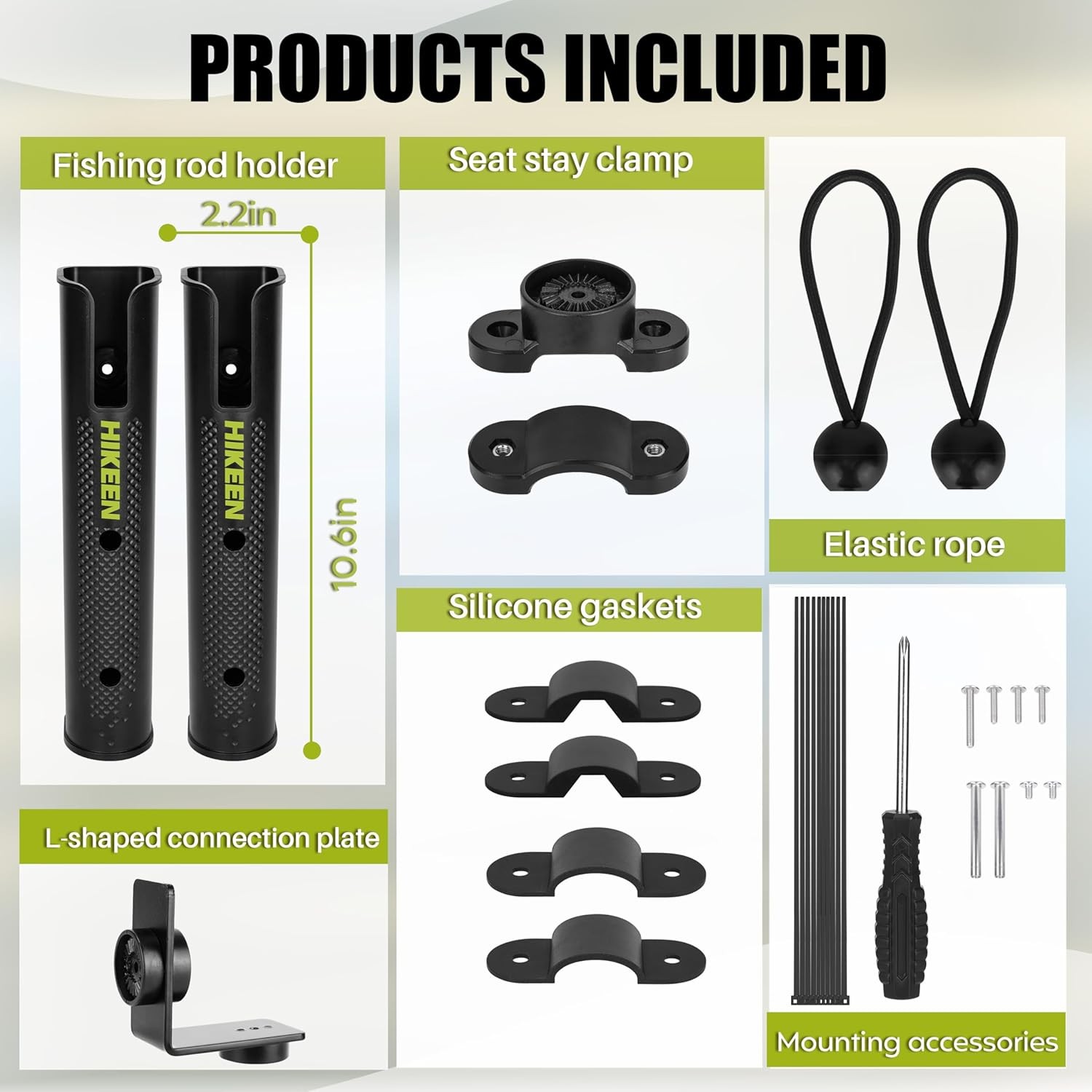 Fishing Rod Holder for Bike,Secures Fishing Pole to Bicycle,Rod Rack for Bicycle
