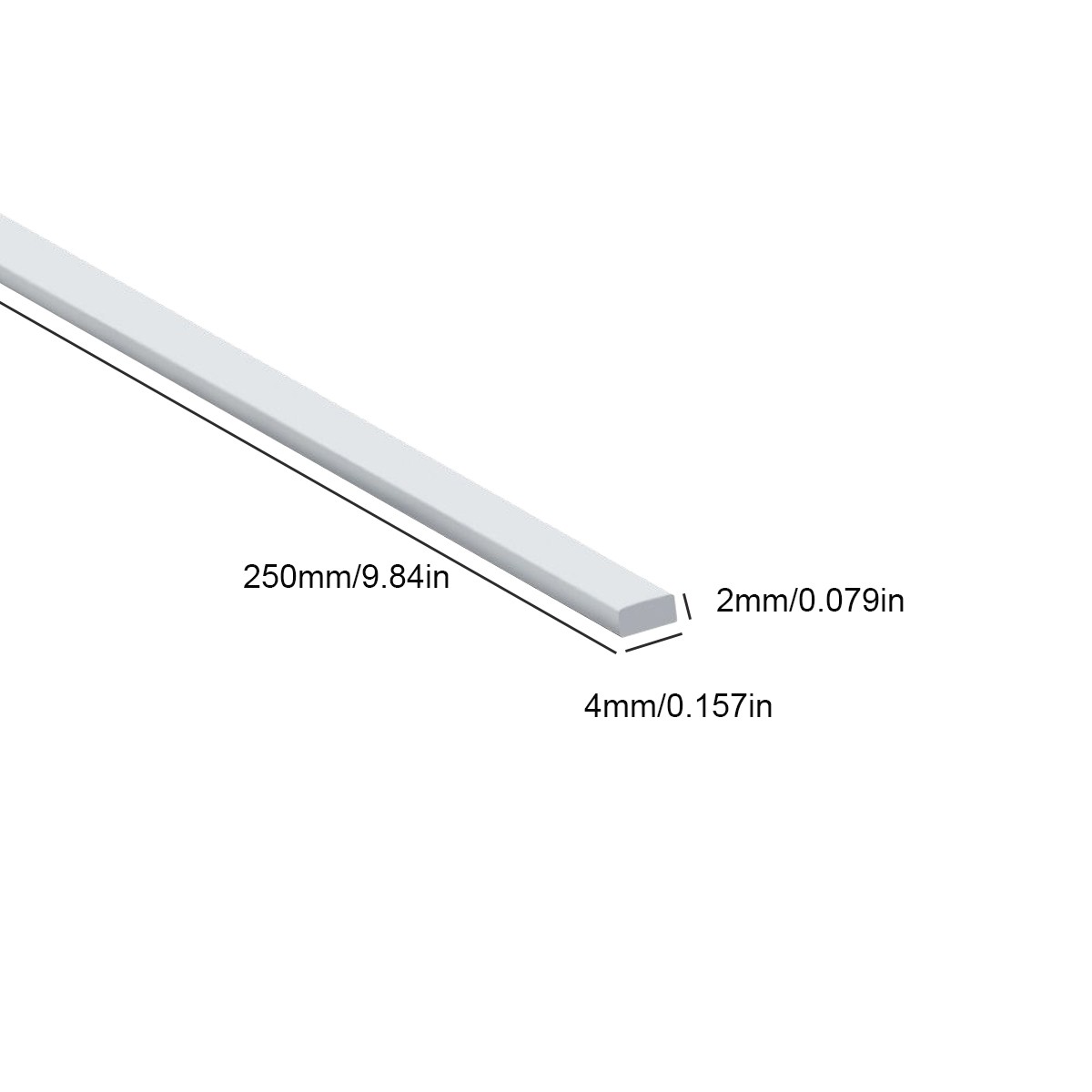 250mm ABS Flat Bar Rods Solids Plastic Sheet Strip – DIY Toys, Model Making ﻿