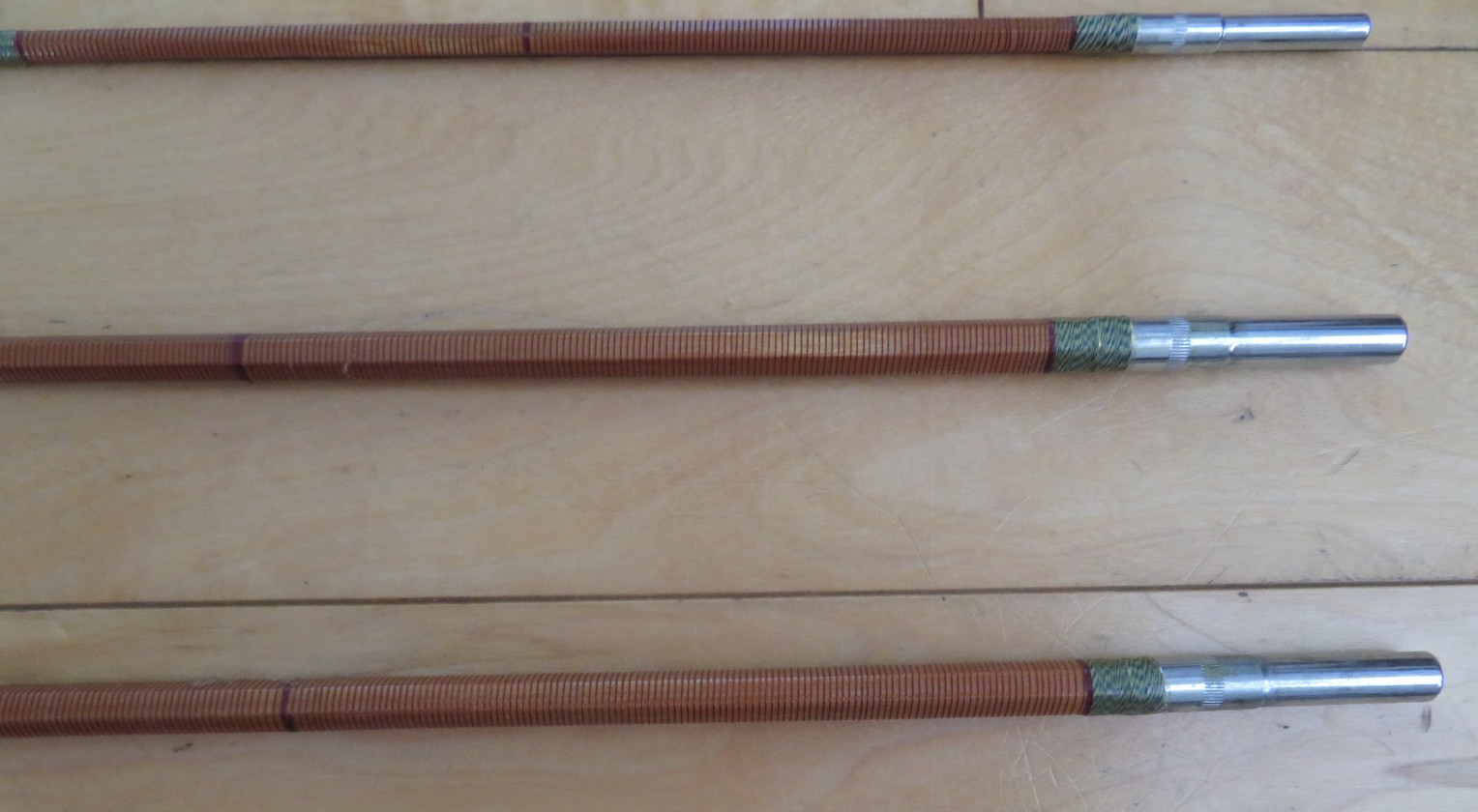 Vintage Crown Japanese 8′ Bamboo Fly Fishing Rod Set w/ Crown Brand Box & Gear