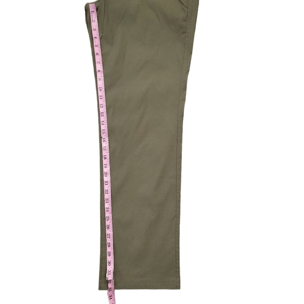 Orvis Mens Tech Pants Olive Green Nylon Water Repellent Zip Fly Size 38 x 34