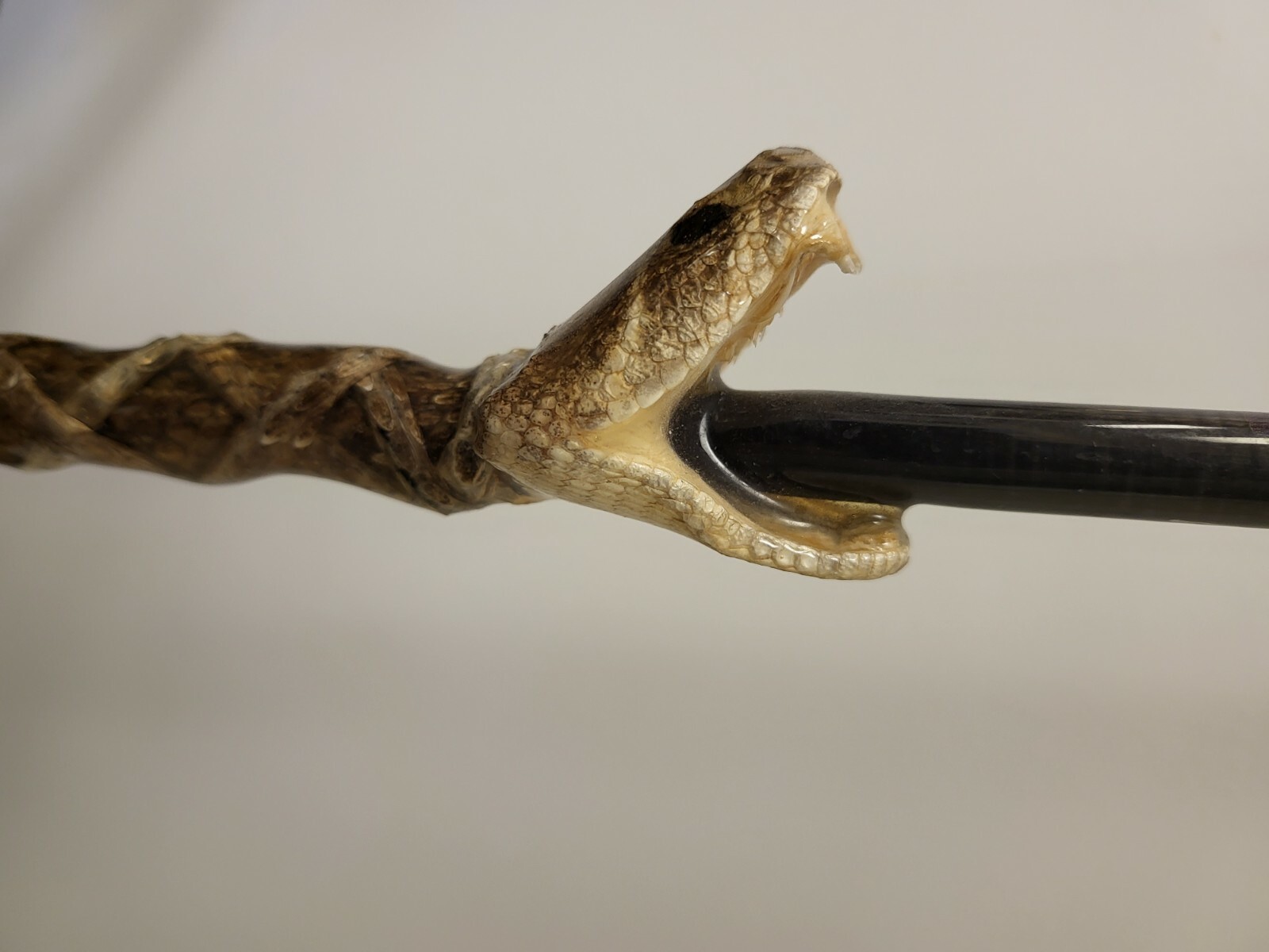 Custom Rattlesnake Fishing Rod Real Rattlesnake Skin Grips with or without Fangs