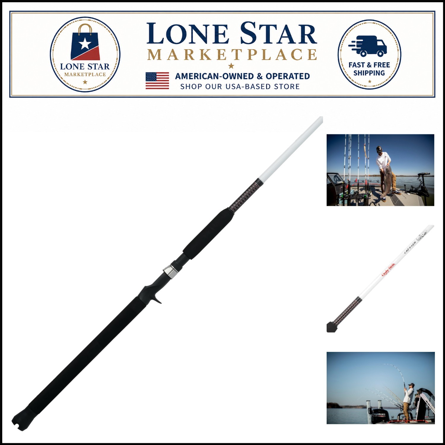 Fast Action Catfish Fishing Rod – 7′ Ugly Stik, Medium Heavy Power, 30lb Support