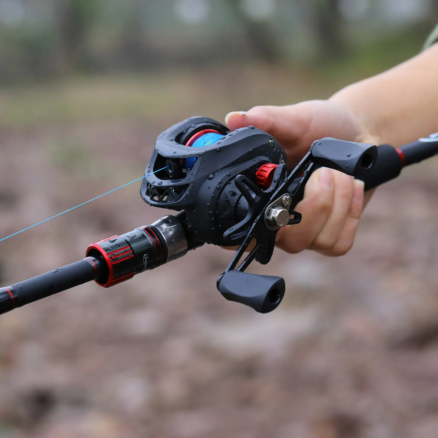 Sougayilang Cast Carbon Fiber Fishing Rod Reel Set Max Drag 8kg with Line Lure