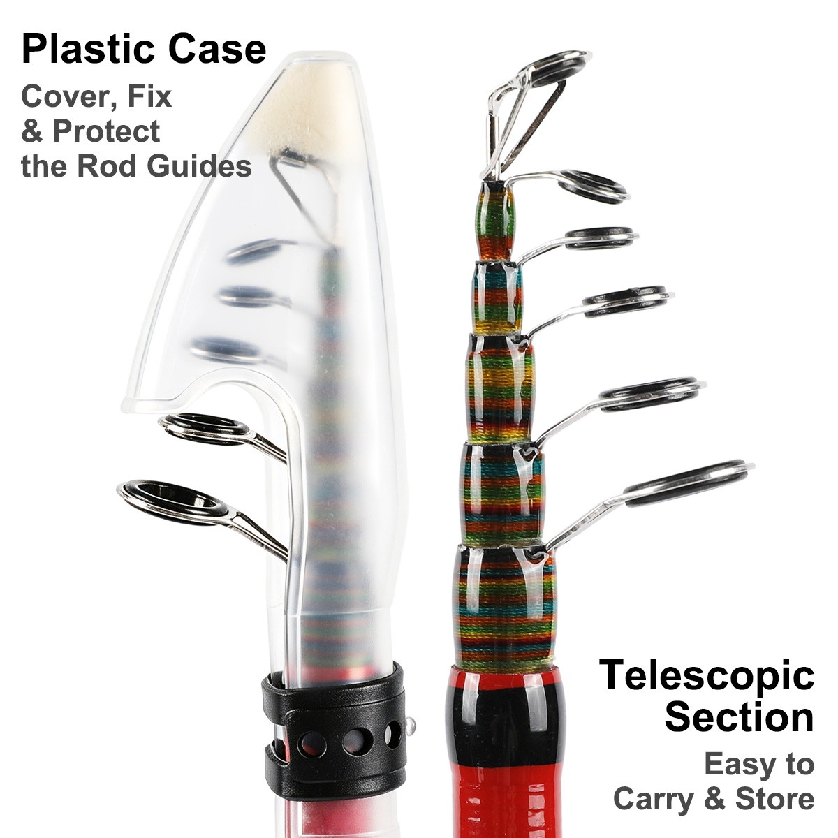 2X Strong Carbon Fiber Telescopic Fishing Rod Sea Travel Spinning Pole 6.9’/2.1M