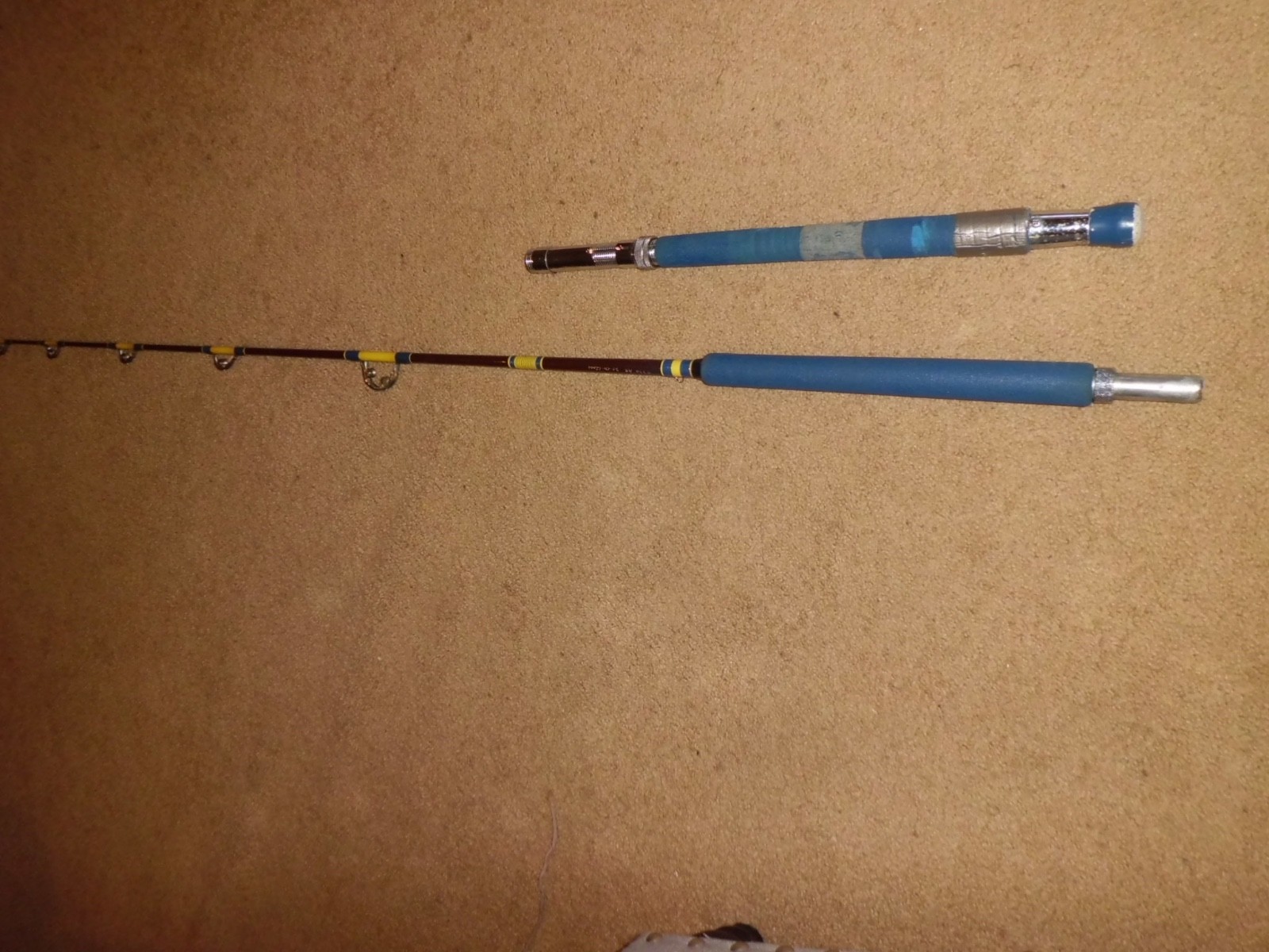 Vintage Custom Silaflex Trolling 7′ Rod made in USA- 30 lb test