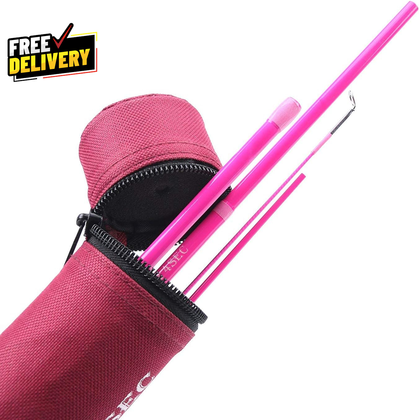 Women’S Elegant Pink Fly Fishing Rod: 2/5-Weight with Rod Tube