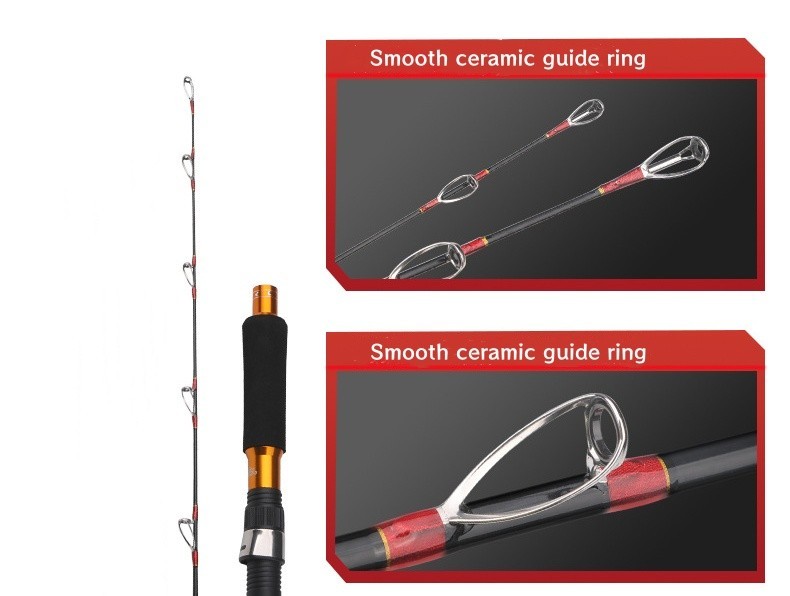 Fishing Rod 2 Section Slow Jigging Rod Spinning Casting Rod Lure 50-150g Carbon