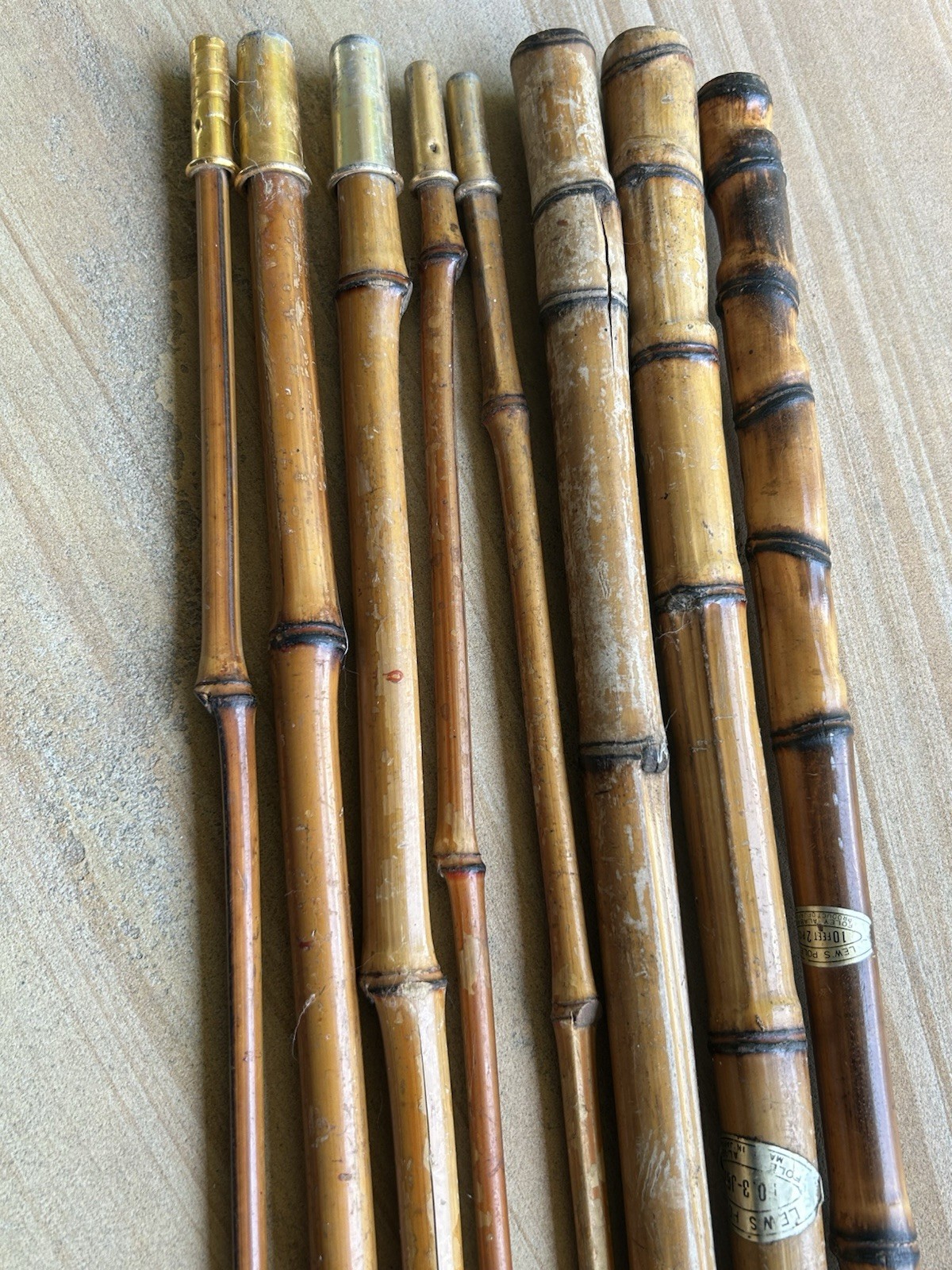 Lews Poles Foley ,Alabama Bamboo Fishing Poles 2pc 10’/3pc11’ Plus Extra W/line