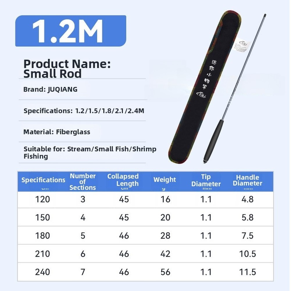 Stream Fishing Rod UL Design – Lightweight Fiberglass Rod 180 46cm 210 46cm