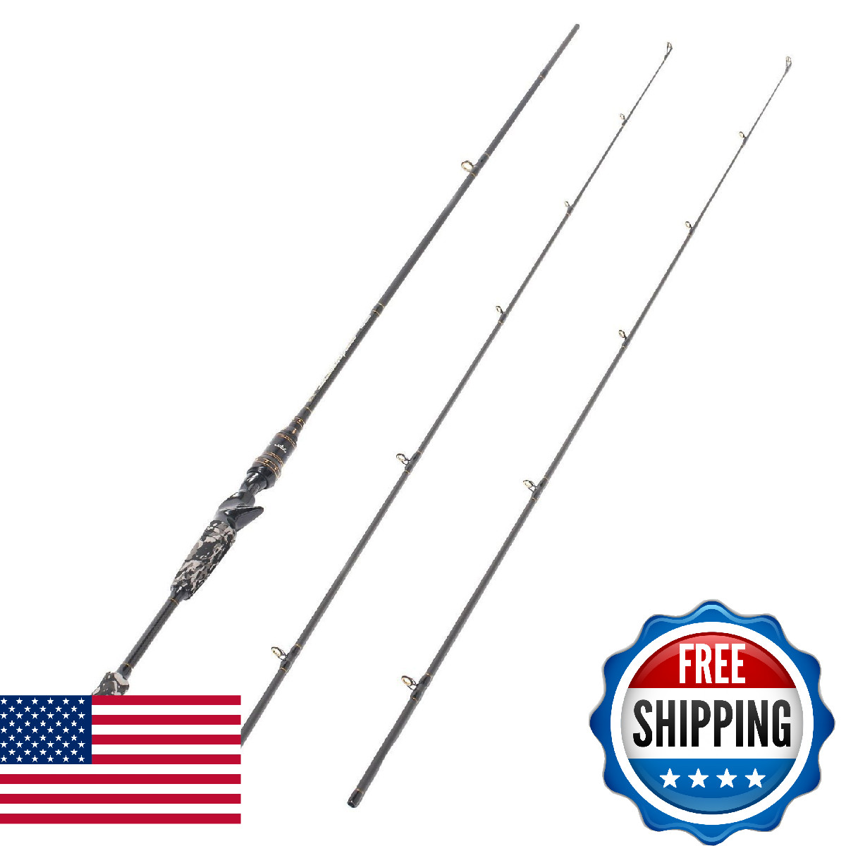 Entsport E – 2-Piece 7-Feet Casting Rod 24 Ton Carbon Fiber Baitcasting