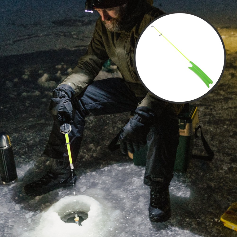 1 Set Portable Winter Ice Fishing Rod Durable Eva PU Outdoor Fishing Pole