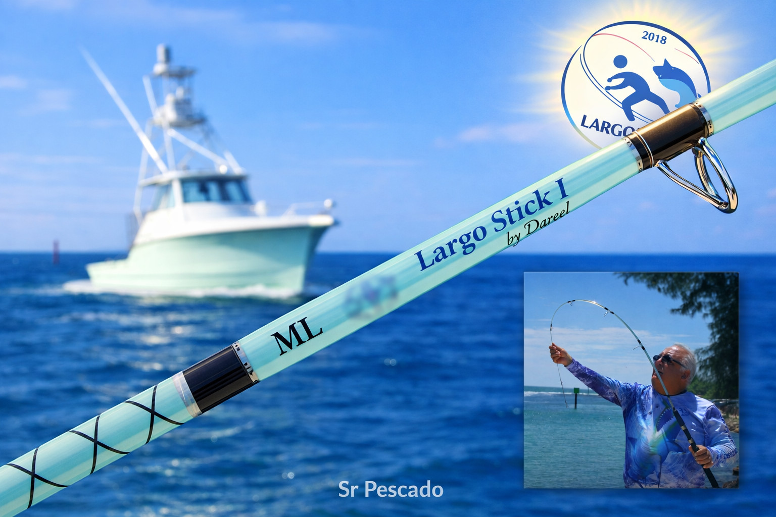 Spinning Rod LARGO STICK RED EDITION II 5 ft – 2 Piece – 5 Guides Hook Holder