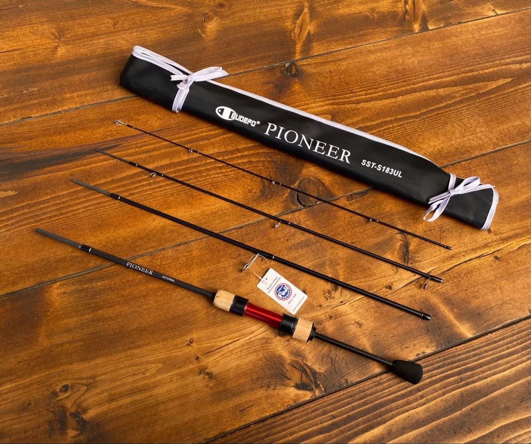 Ajing Rod Set 4-Piece Carbon Guide, 6ft/183cm, Versatile for Trout & Bass