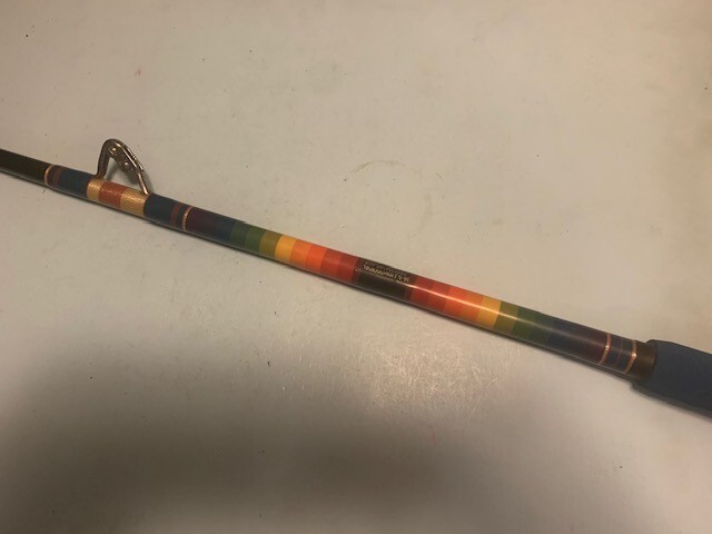 CUSTOM BUILT GRAPHITE COMPOSITE 7 FOOT 3 INCH 50 TO 100 POUND CLASS FISHING ROD