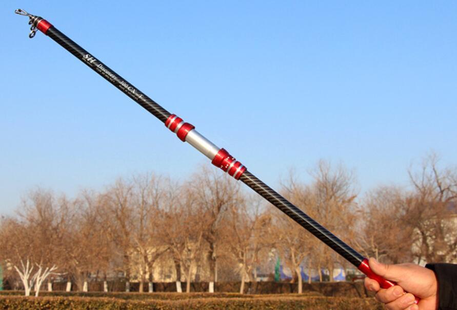 2.7M-4.5M Portable Telescopic Fishing Rod Trout Travel Rock Rod Carbon Fiber Rod