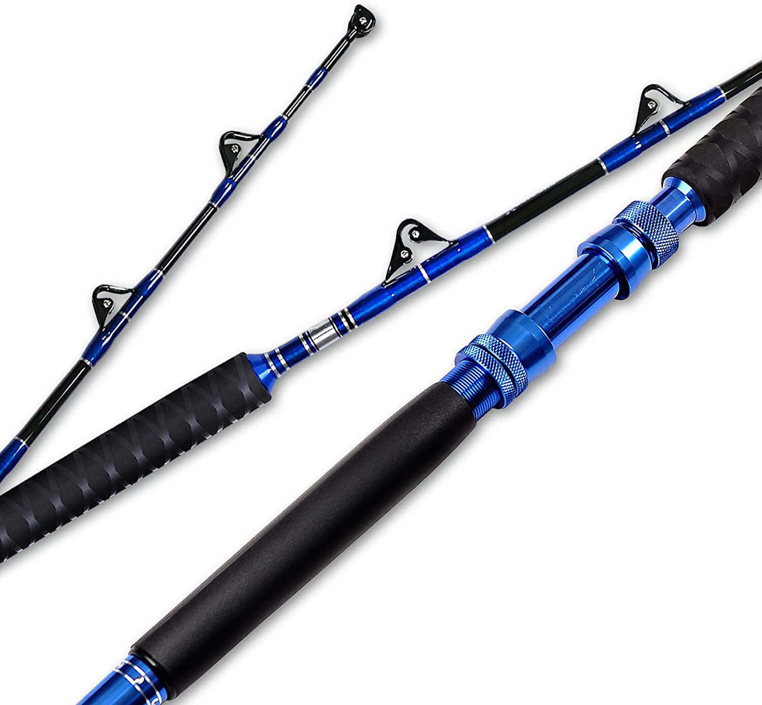 2-Piece Saltwater Offshore Heavy Bent/Straight Butt Trolling Rod Roller Rod Conv