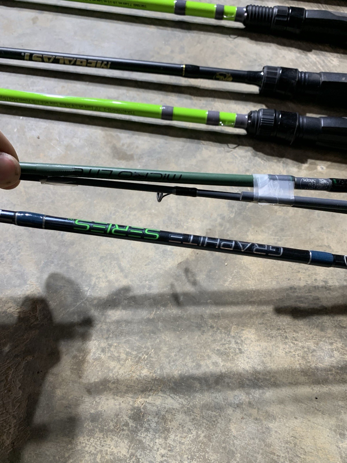 LOT OF 10 BASS PRO SHOPS FISHING RODS (BROKEN)