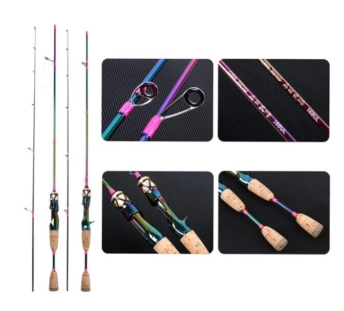 Trout Fishing Rod 1.68M 1.8M Portable Ultra Light Solid Tip Carbon Spinning Pole