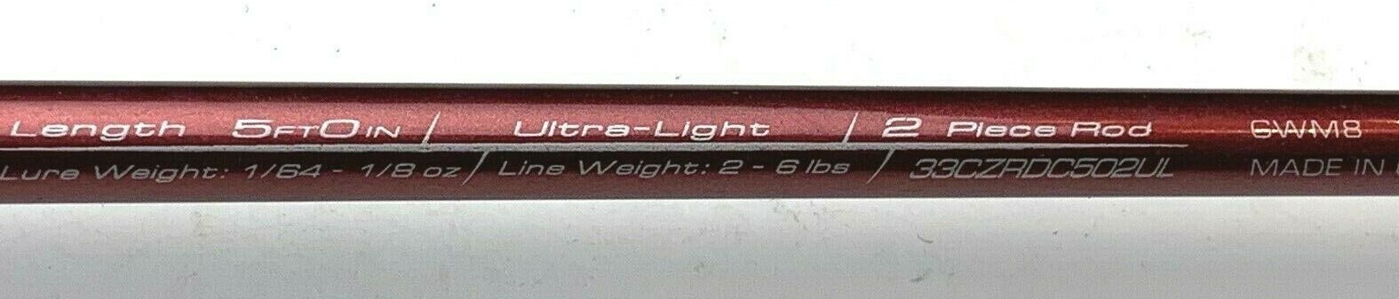 Zebco Rod Special. 4 Rods 5’ UL Casting 2 pc 2-RED / 2-BLUE