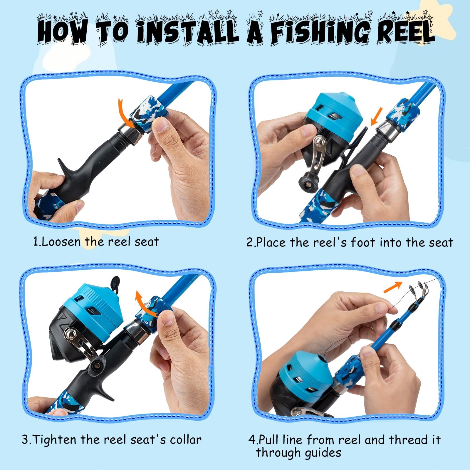 Kids Fishing Pole Set, Telescopic Fishing Rod Reel Combo Kids Starter Kit wit…