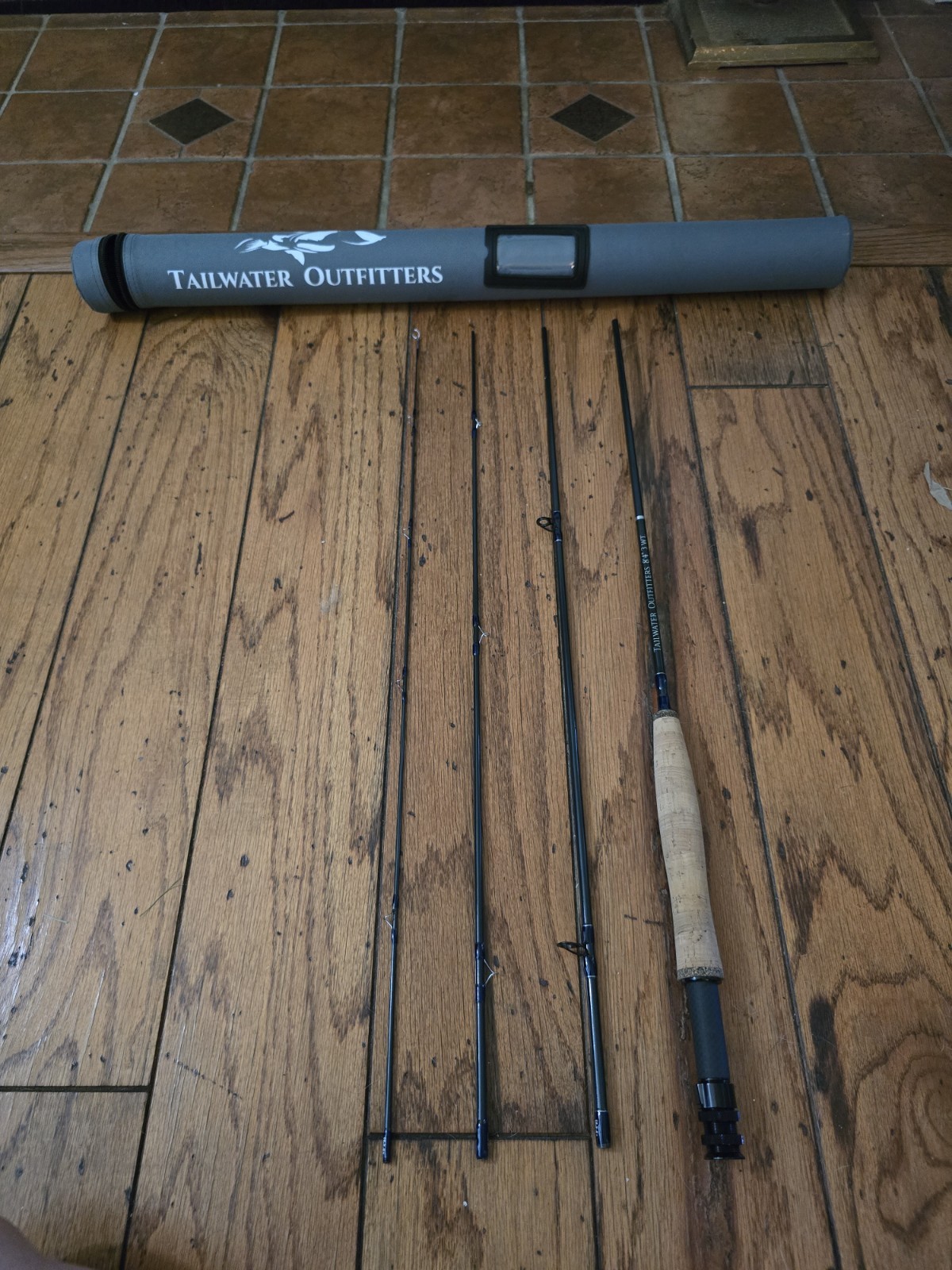 Tailwater Outfitters Fly Rod 8′ 4″ 3wt 4pc Fast Action w/ Tube
