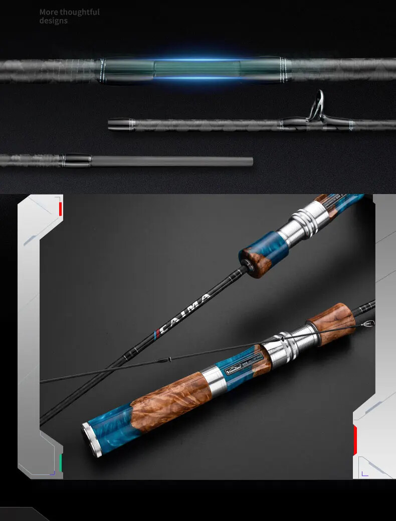 5.41FT Fishing Rod 1.65m Spinning Casting Rods Carbon Fiber Rod Lure 1.5-7g Pole