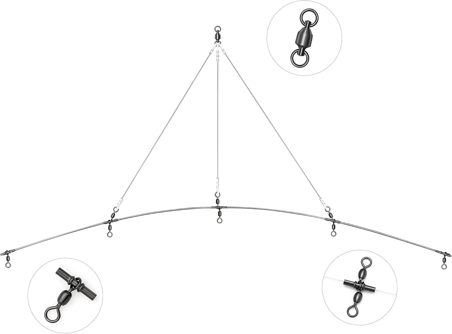 36″ Heavy-Duty 316 Stainless Steel Fishing Spreader Bar for Tuna & Marlin