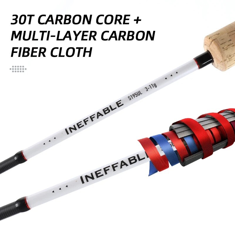 Carbon Spinning Ultra-light Fishing Rod Lure Weight 0-5g/1-7g/3-11g 1.8 2.05M