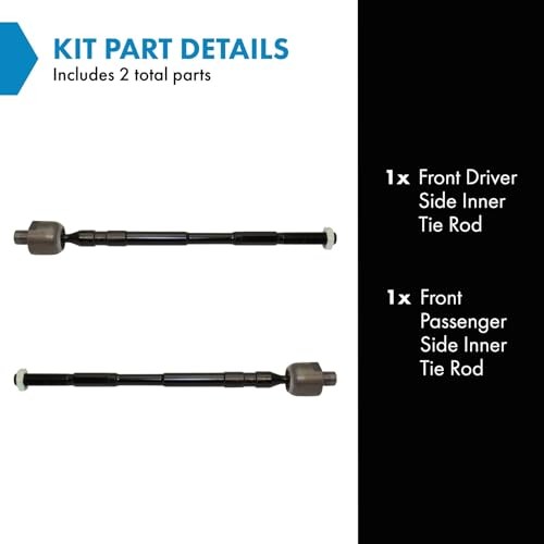 Inner Driver and Passenger Side Tie Rod Set 2 Piece Compatible with PSA69791