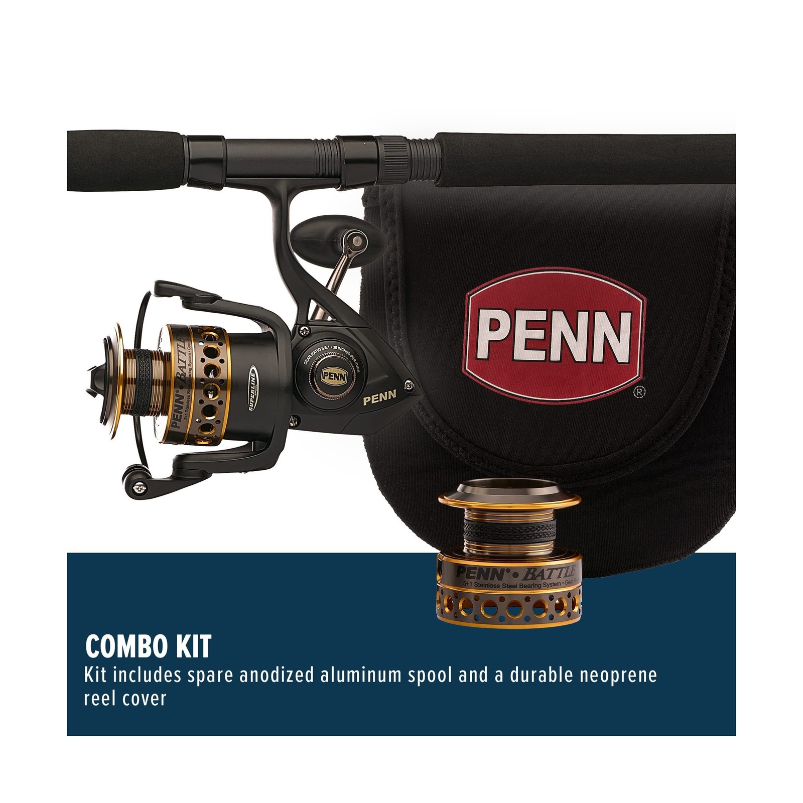 Penn Battle Spinning Reel and Fishing Rod Combo Battle Combo Kit