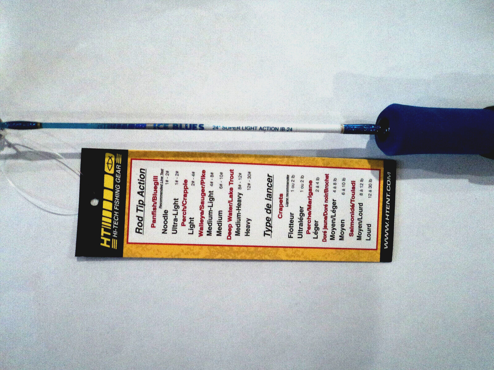HT Ice Blue Ultra Light Rod, 24″ Long, TWO, Fun to Use for Panfish, Perch #IB-24