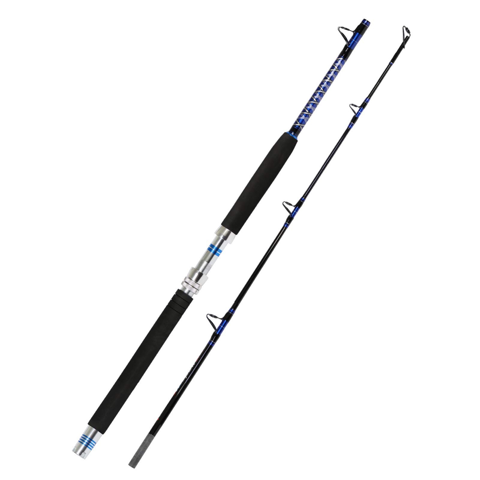 Saltwater Offshore Trolling Rod – 1-Piece/2-Piece Big Game Fishing Pole for Boat
