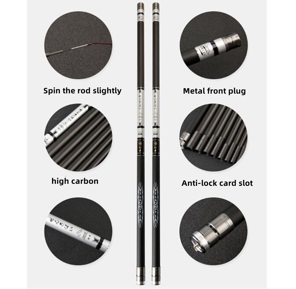 Telescopic Fishing Rod 8m 9m 10m 11m 12m 13m Hard Carbon Fiber Hand Fishing Pole