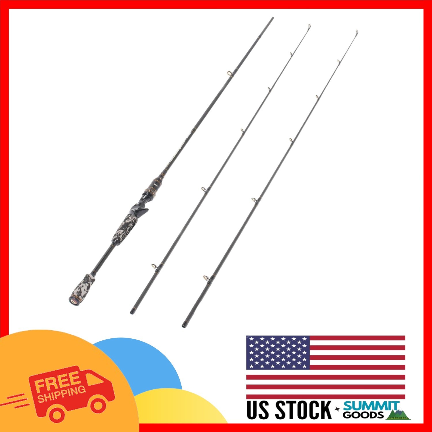 E Series Camo Legend 7-Ft Fishing Rod – 24 Ton Carbon Fiber Lightweight Design