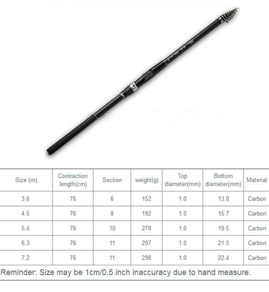 Telescopic Rock Fishing Rods High Quality Carbon Fiber Spinning Fishing Rod Carp