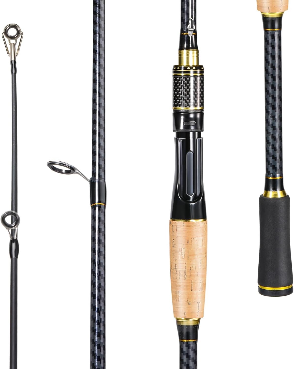 Fishing Rod 24-Ton Carbon&Glass Fiber Composite Spinning & Casting Rod 2 Piece
