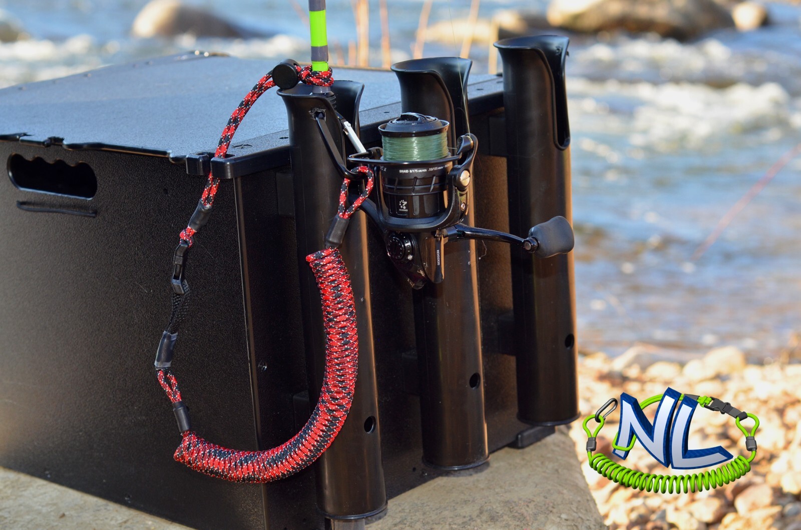 Kayak Fishing Rod Tether Leash w/ quick disconnect Neverlost Gear NL330 Spyder
