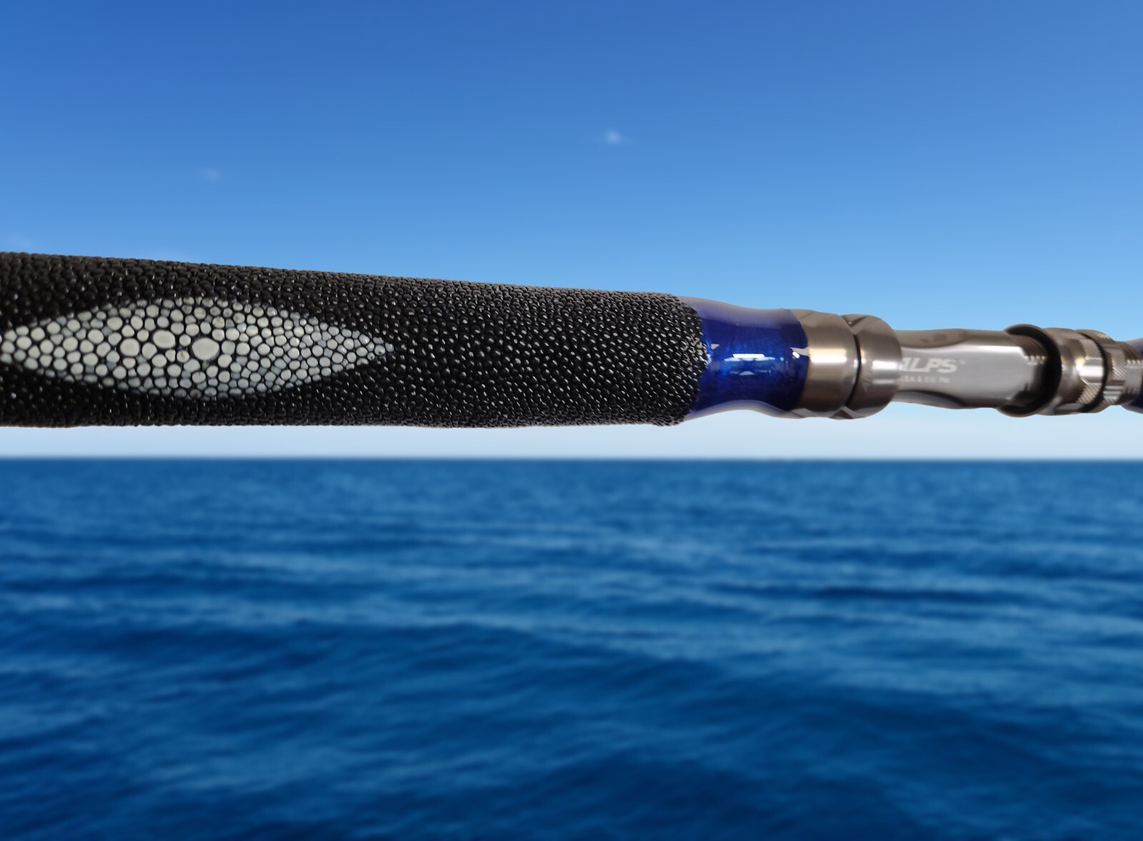 Custom Fishing Rod with Real Alligator Skin Grips and Awesome Paint Job