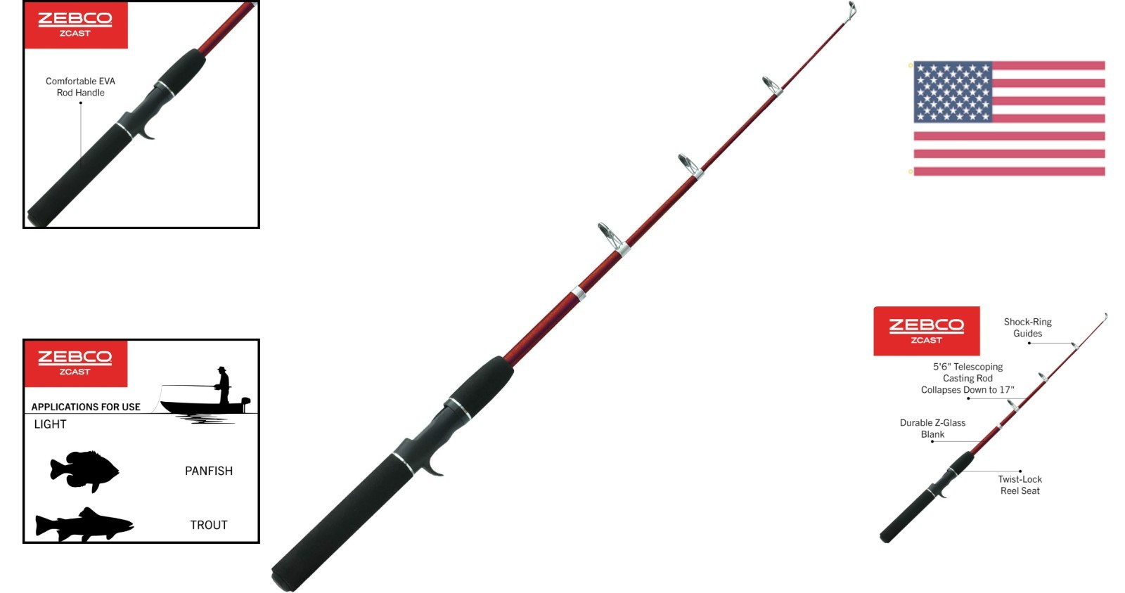 Lightweight Z-Cast Casting Rod with Durable EVA Grip – Long-Lasting Fishing Gear