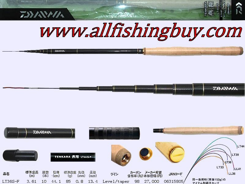 DAIWA Tenkara Rod 12′ 3.6m Enshou LT36 S-F Medium-Light 7:3 Action Brand New