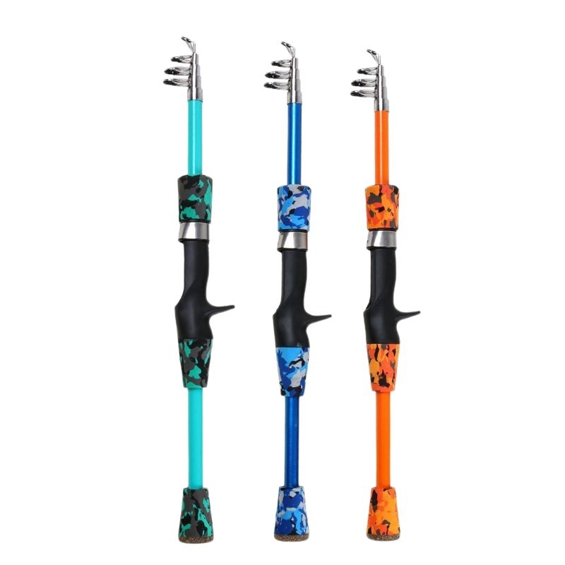 Fishing Rod Casting Rod Fiberglass Pole 1.3M/1.5M/1.8M Telescopic Portable