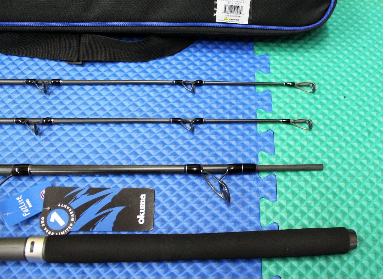 Okuma Voyager Signature Boat Rod 7′ 0″ 3-Pc W/Soft Case 2 Rod Tips VSB-S-703M-MH