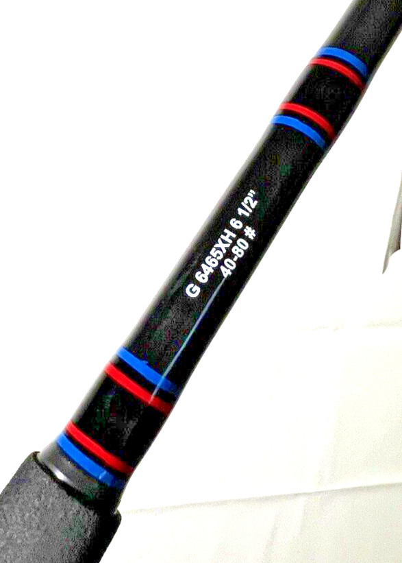 Seeker G 6465XH 6 1/2” Black Steel Graphite 40-80Lb Jig And Bait Fishing Rod USA